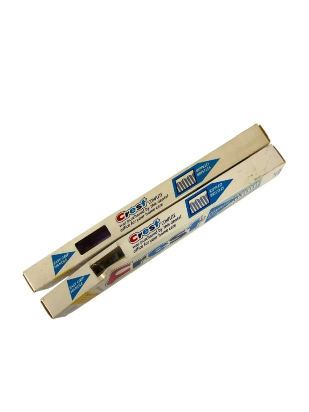 Crest Complete Youth Soft Toothbrushes Set of 2 Rippled Bristles Easy Grip 1995